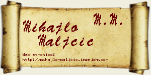 Mihajlo Maljčić vizit kartica